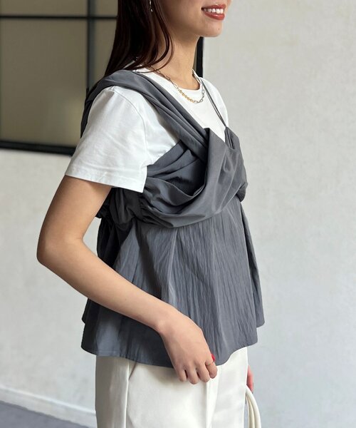 Chez toi tシャツ ビスチェ見えドッキングプルオーバー