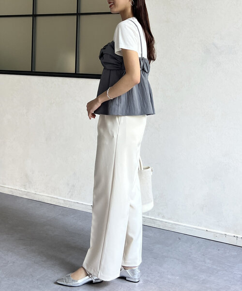 Chez toi tシャツ ビスチェ見えドッキングプルオーバー