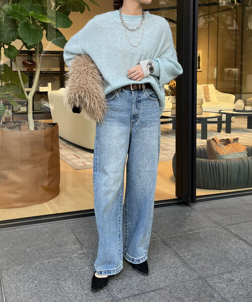 [DouDou] Denim брюки 38 темно-синий женский 