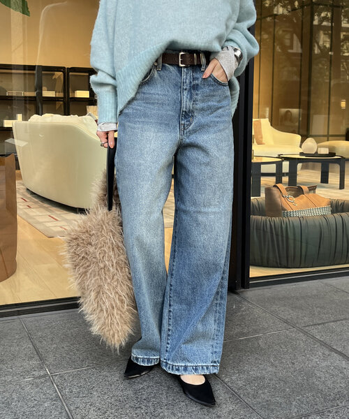[DouDou] Denim брюки 38 темно-синий женский 