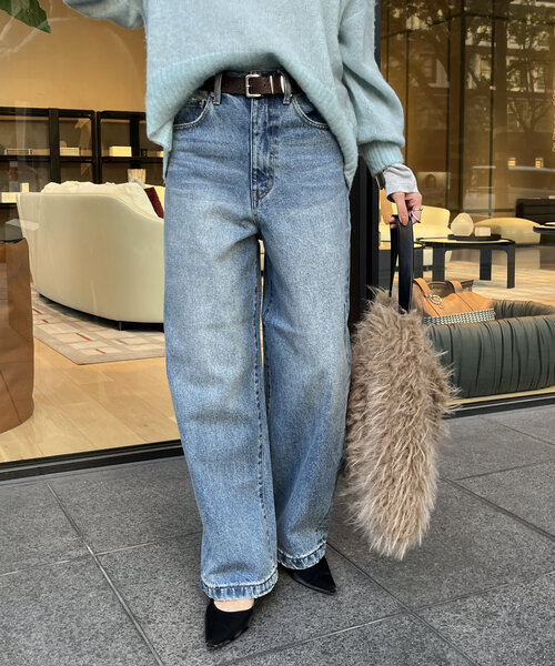 [DouDou] Denim брюки 38 темно-синий женский 