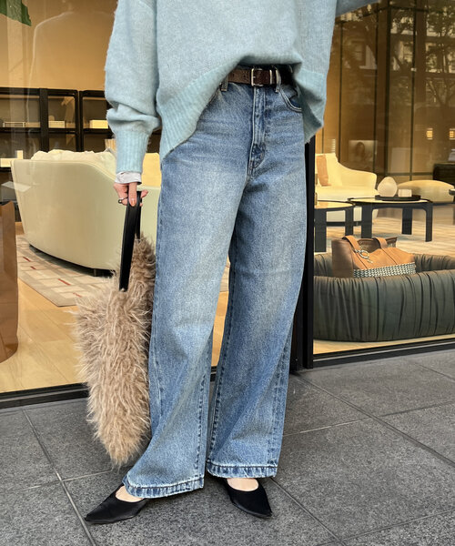 [DouDou] Denim брюки 38 темно-синий женский 