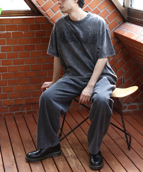 8 tシャツ スノーウォッシュ加工半袖Tシャツ メンズ レディース