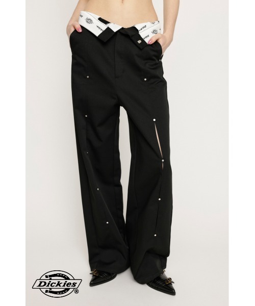 (L/32) 新品 ディッキーズ Dickies パンツ ブラック 細ストレート Dickies スラックス パンツ Dickies(R) HOLE STRAIGHT PT