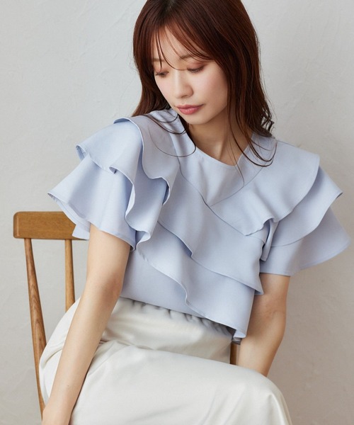 mysty woman ブラウス シャツ 「WEB限定」メニーフリルブラウス