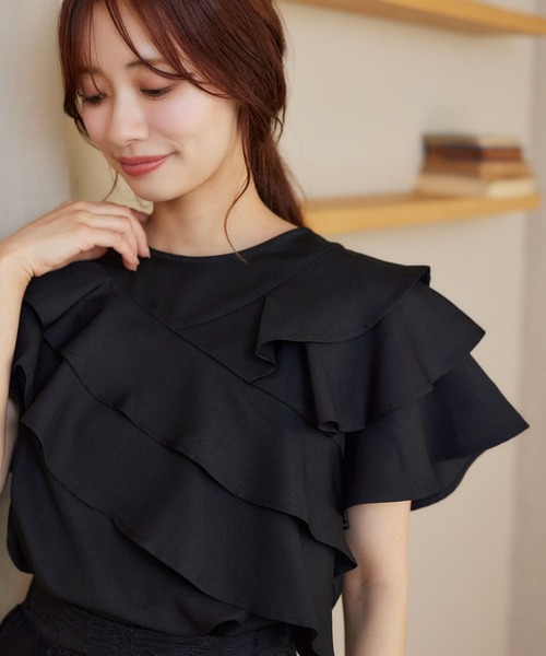 ブラウス シャツ 「WEB限定」メニーフリルブラウス  499731 レディース mysty woman ブラウス シャツ 「WEB限定」メニーフリルブラウス
