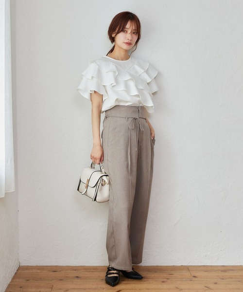 ブラウス シャツ 「WEB限定」メニーフリルブラウス  499731 レディース mysty woman ブラウス シャツ 「WEB限定」メニーフリルブラウス