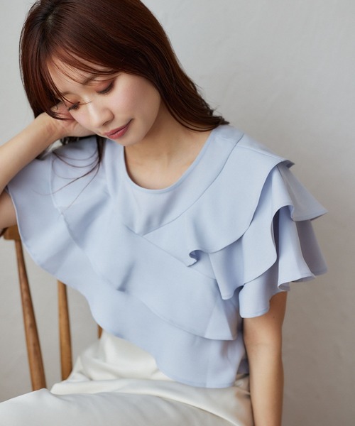 mysty woman ブラウス シャツ 「WEB限定」メニーフリルブラウス
