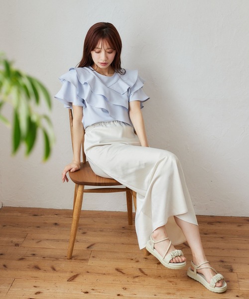 mysty woman ブラウス シャツ 「WEB限定」メニーフリルブラウス