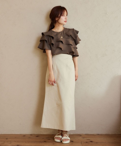 mysty woman ブラウス シャツ 「WEB限定」メニーフリルブラウス