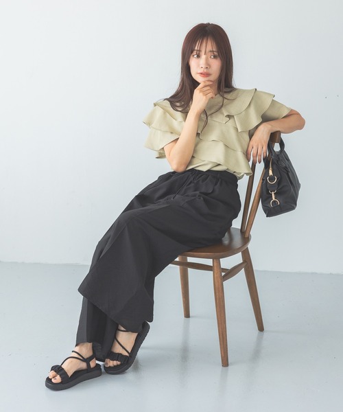 ブラウス シャツ 「WEB限定」メニーフリルブラウス  499731 レディース mysty woman ブラウス シャツ 「WEB限定」メニーフリルブラウス