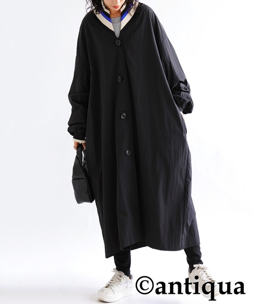 antiqua（アンティカ） 「tree cafe」コート FREE ブラック レディース
