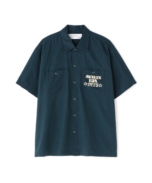 新品 Lサイズ AVIREX LINEN COTTON WORK SHIRT AVIREX シャツ 「WEB＆DEPOT限定」COTTON LINEN SHIRT ”BLUE