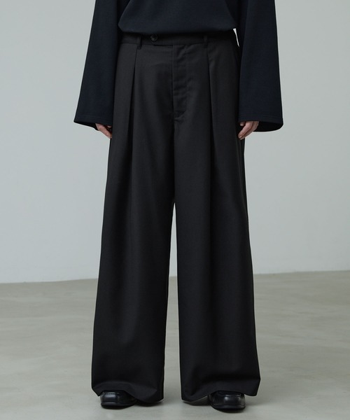 CALLNE ワイドパンツ スラックス Box Tuck Relaxed Wide Pants