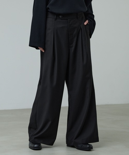 CALLNE ワイドパンツ スラックス Box Tuck Relaxed Wide Pants