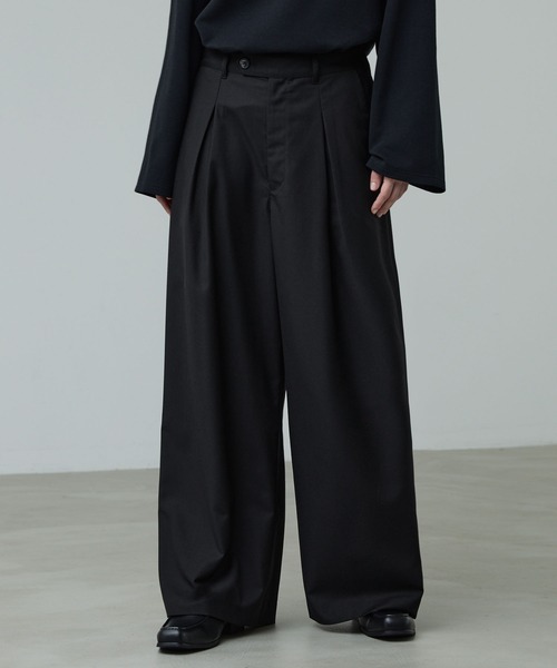 CALLNE ワイドパンツ スラックス Box Tuck Relaxed Wide Pants