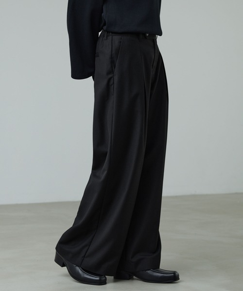 CALLNE ワイドパンツ スラックス Box Tuck Relaxed Wide Pants