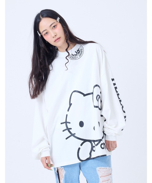tシャツ 「HELLO KITTY x little sunny bite」 long tee レディース メンズ Little sunny bite tシャツ 「HELLO KITTY x little bite」 long