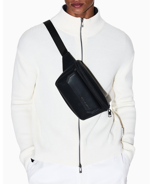 Armani Exchange ブラックボディバッグ ARMANI EXCHANGE ウエストポーチ 「A|X アルマーニ