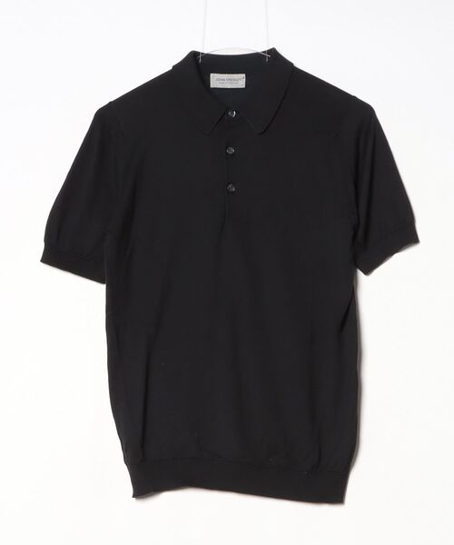 John SMEDLEY 黒 半袖ポロシャツ JOHN SMEDLEY 「JOHN SMEDLEY」 半袖ポロシャツ S ブラック