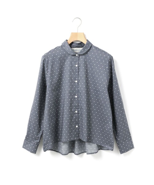 MidiUmi（ミディウミ） ブラウス シャツ ドット柄ダッチカラーシャツ