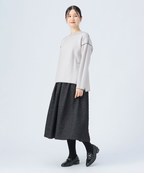 ニット セーター 配色 リバーニット プルオーバー レディース BEAMS HEART ニット セーター 配色 リバーニット プルオーバー