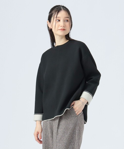ニット セーター 配色 リバーニット プルオーバー レディース BEAMS HEART ニット セーター 配色 リバーニット プルオーバー