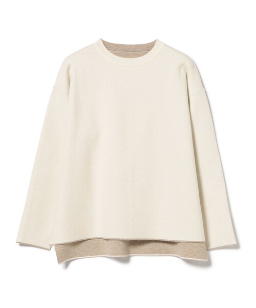 ニット セーター 配色 リバーニット プルオーバー レディース BEAMS HEART ニット セーター 配色 リバーニット プルオーバー