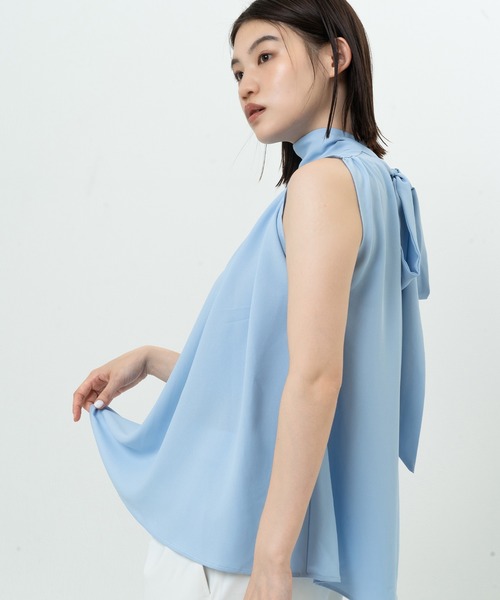 【BLUE×PALANG】オフショルダーブラウス BLUE×PALANG ブラウス シャツ SLEEVELESS TIE BLOUSE レディース