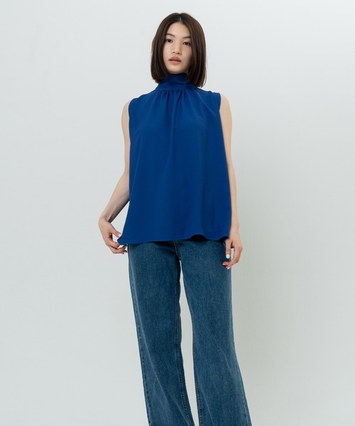 BLUE×PALANG ブラウス シャツ SLEEVELESS TIE BLOUSE レディース