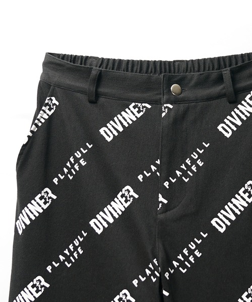 ゴルフ 「IVINER GOLF」ロゴ総柄ストレッチパンツ メンズ ゴルフ スキニー ストレッチ ホワイト ブラック 白 黒 春服 メンズ_6