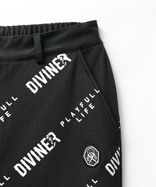 ゴルフ 「IVINER GOLF」ロゴ総柄ストレッチパンツ メンズ ゴルフ スキニー ストレッチ ホワイト ブラック 白 黒 春服 メンズ_7