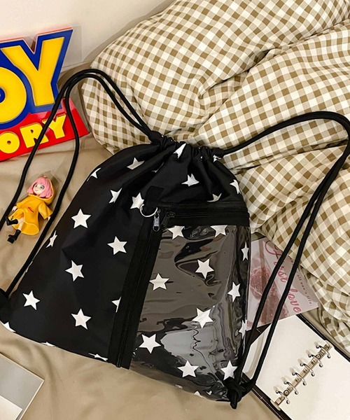 Mignonjour デイバック リュック FReePLACe/クリアポケット ドット柄