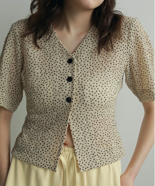 トップス Vneck Dot Blouse anuke anuke（アンヌーク） ブラウス シャツ Vneck Dot Blouse レディース