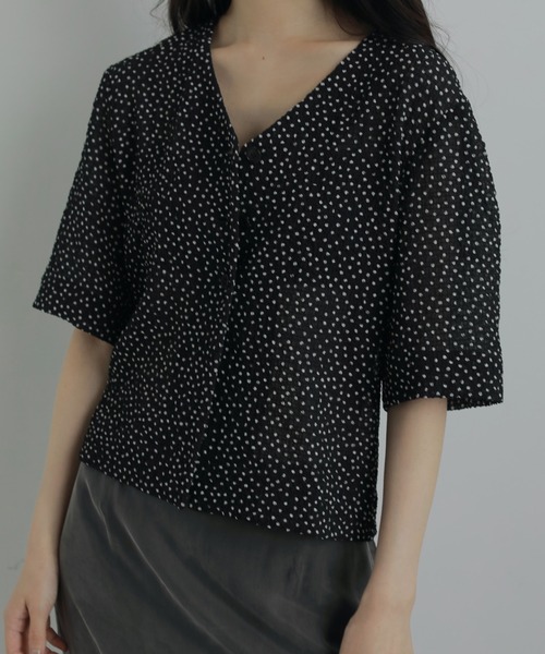 anuke ブラウス シャツ Vneck Dot Blouse レディース : ZOZOTOWN