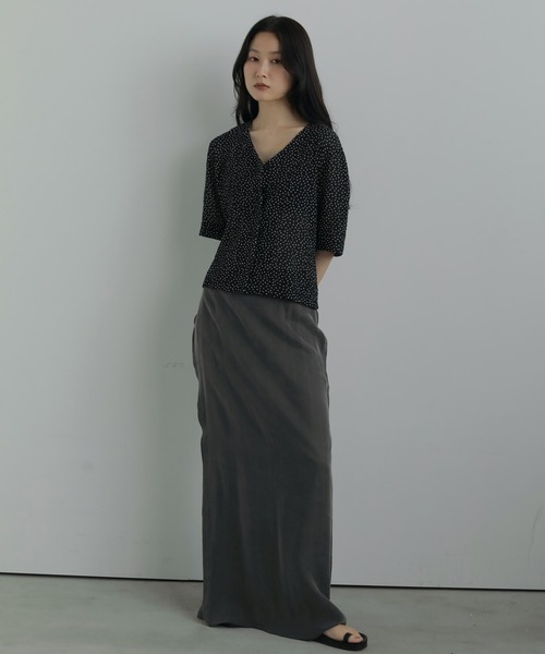 anuke ブラウス シャツ Vneck Dot Blouse レディース : ZOZOTOWN