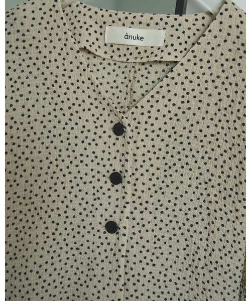 anuke（アンヌーク） ブラウス シャツ Vneck Dot Blouse レディース 