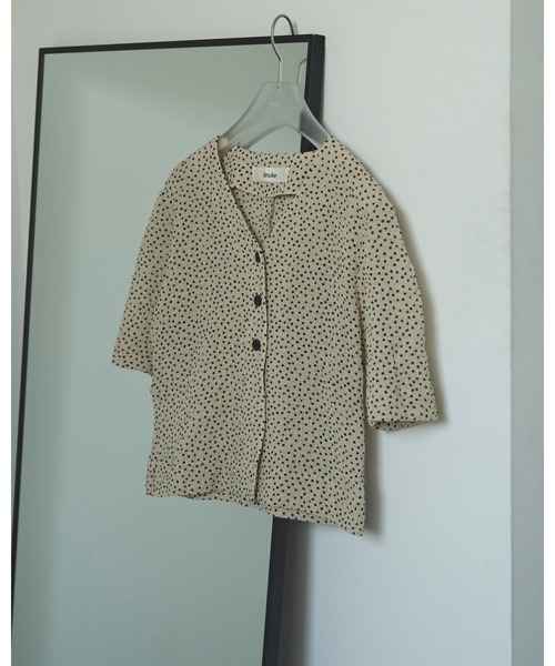 anuke（アンヌーク） ブラウス シャツ Vneck Dot Blouse レディース 