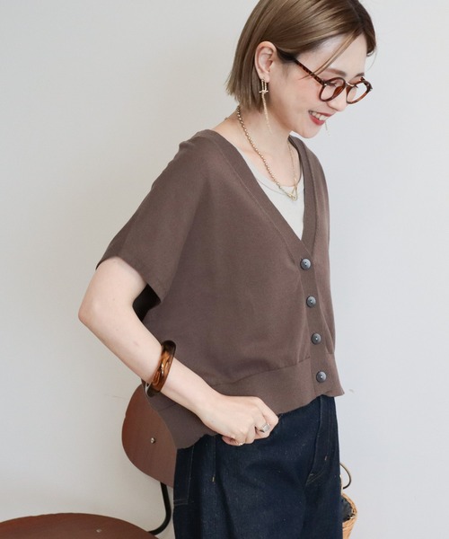 ジャック ウィルス Jack Wills 【 Asymmetric Top Women 】 ファッション レディースファッション トップス ベスト ジレ AMERICAN HOLIC ベスト ジレ 「前後2WAY」Vネックニットベスト