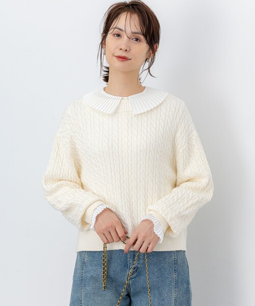 組曲（KUMIKYOKU） ニット セーター コットンカシミヤMIX ケーブル