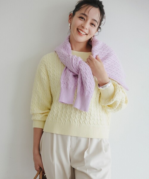 組曲（KUMIKYOKU） ニット セーター コットンカシミヤMIX ケーブル