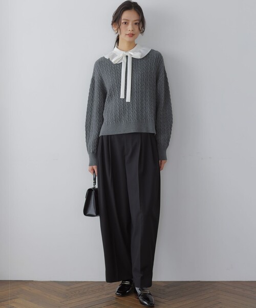 組曲（KUMIKYOKU） ニット セーター コットンカシミヤMIX ケーブル