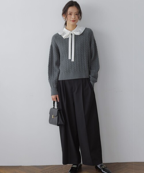 組曲（KUMIKYOKU） ニット セーター コットンカシミヤMIX ケーブル