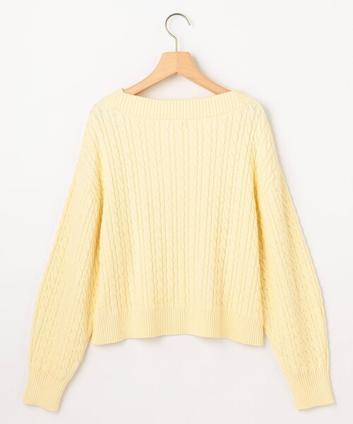 美品　アマカ　クルーネック　ケーブルニット　セーター　シャンパンゴールド　38 AMACA / アマカ （レディース） ニット・セーター | ファッション通販