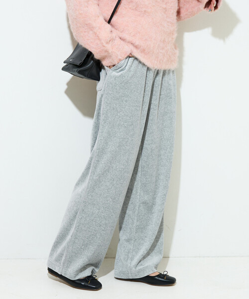 パンツ 限定展開　カット ベロア ライン ワイド パンツ レディース | FREAK'S STORE