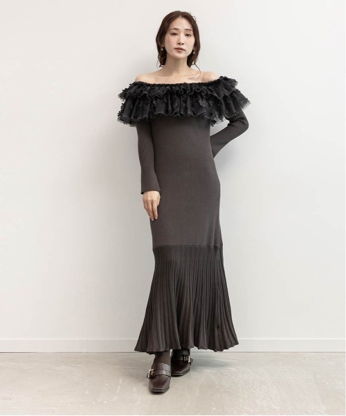 RANDA（ランダ） ワンピース 「選べる丈感」3Dフラワーフリル