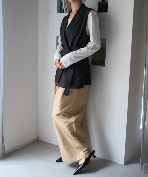 TRIANGLE PALETTE スーツ ベスト ベルト付きジレ/セットアップ対応