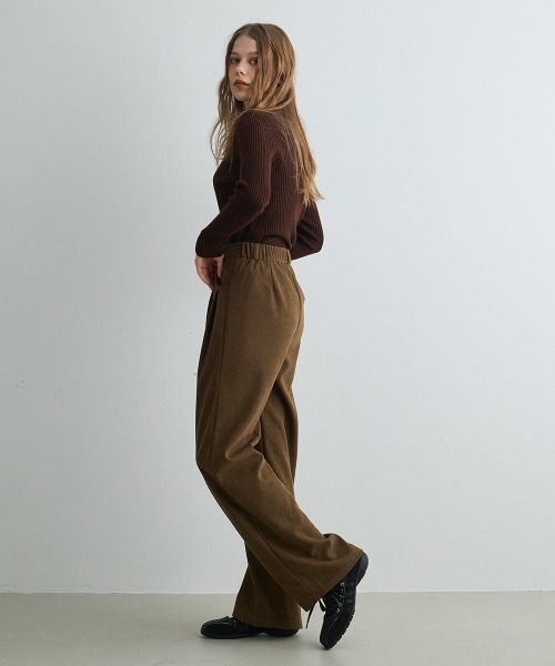 Mirette パンツ タック入りコーデュロイワイドパンツ Tucked Corduroy