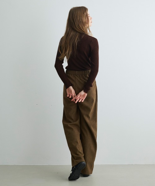 Mirette パンツ タック入りコーデュロイワイドパンツ Tucked Corduroy