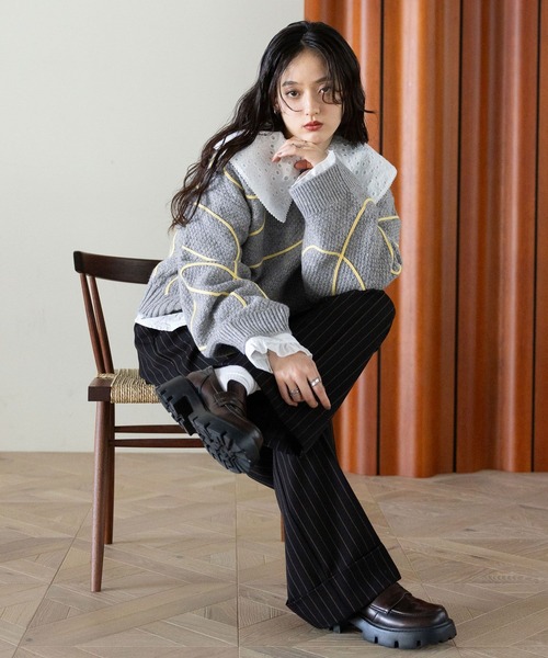 RAGEBLUE（レイジブルー） ニット セーター コード刺繍ニットプル